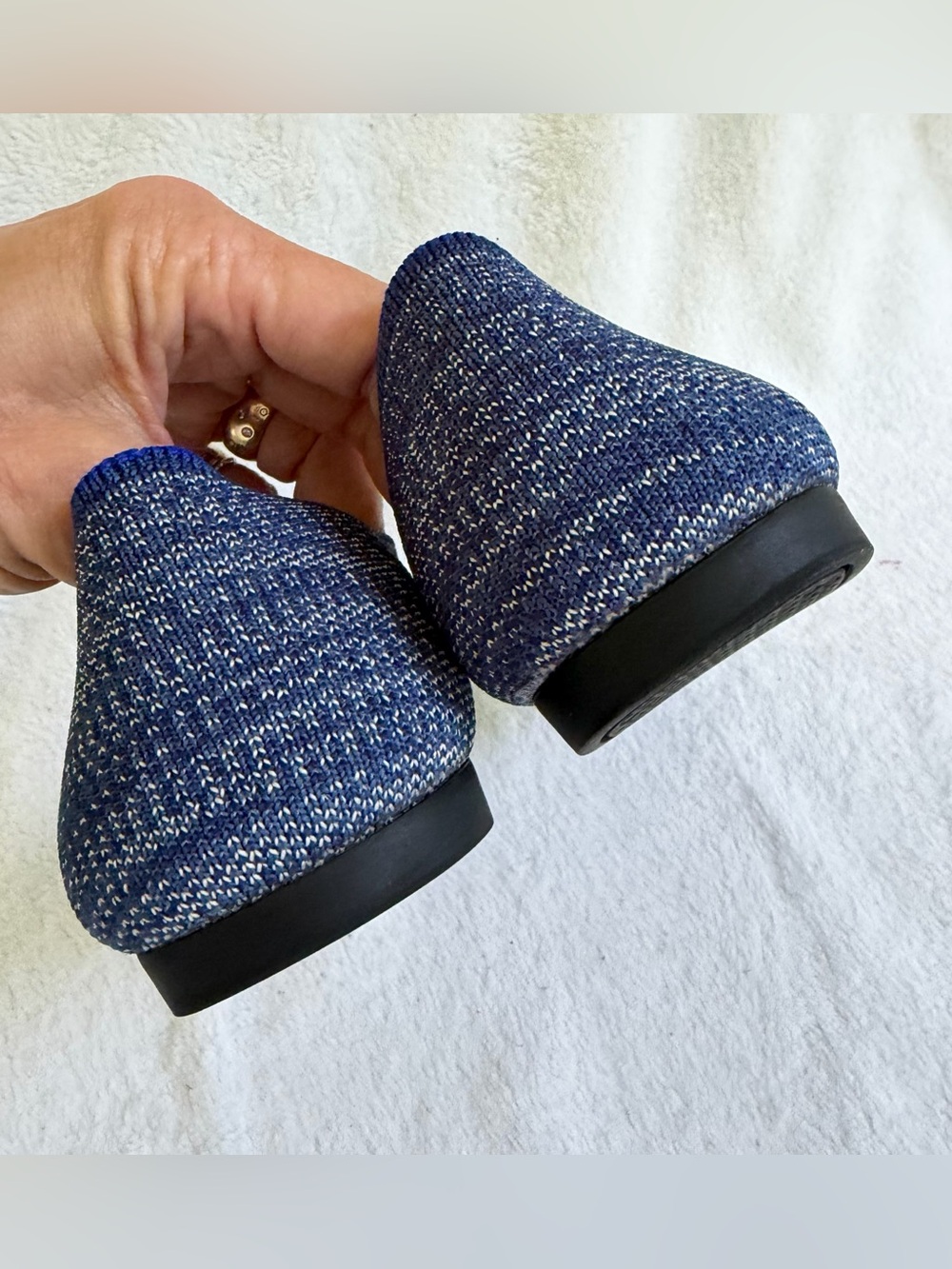 Rothys Womens The Point Flat Indigo Heather Blue Knit Size 10 Washable EUC - Picture 10 of 16